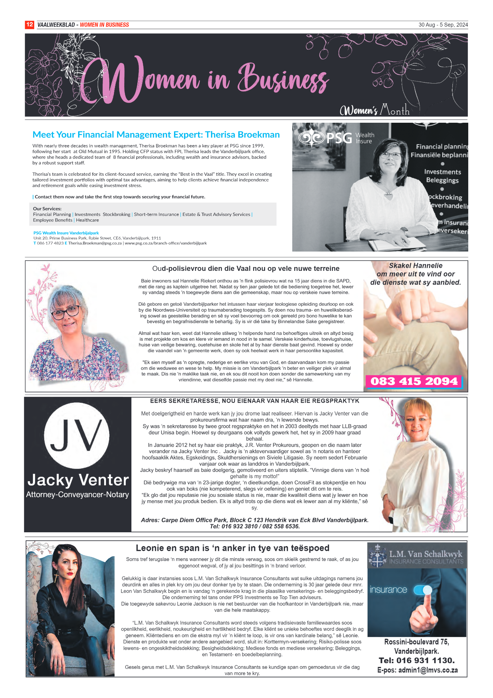 Vaalweekblad 30 Aug – 5 Sep, 2024 page 12