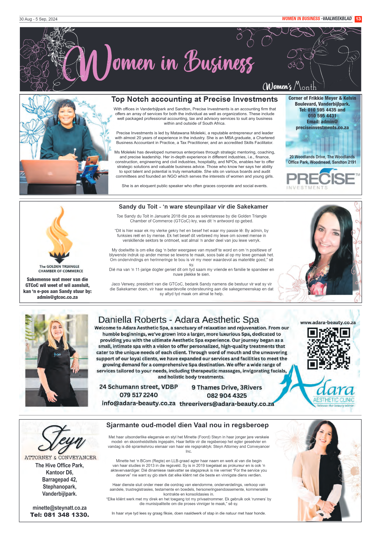 Vaalweekblad 30 Aug – 5 Sep, 2024 page 13