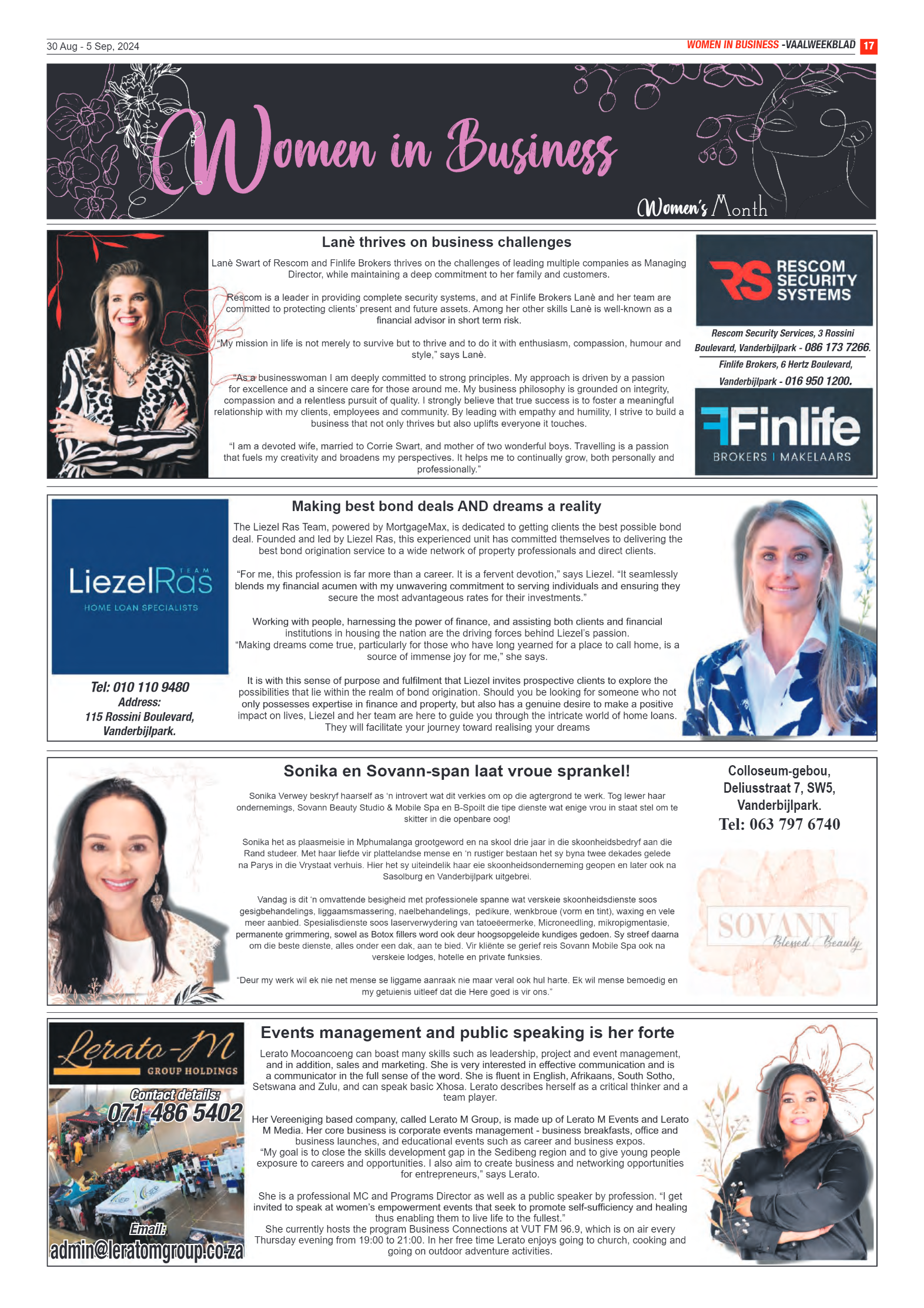 Vaalweekblad 30 Aug – 5 Sep, 2024 page 17