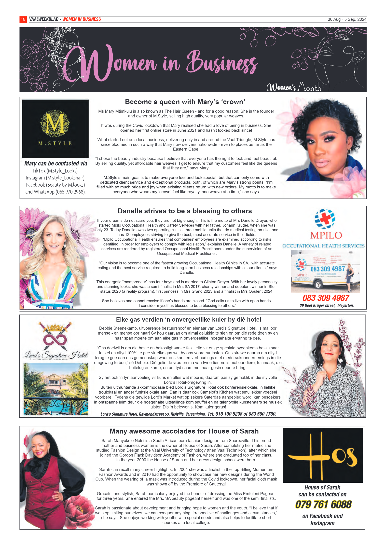 Vaalweekblad 30 Aug – 5 Sep, 2024 page 18