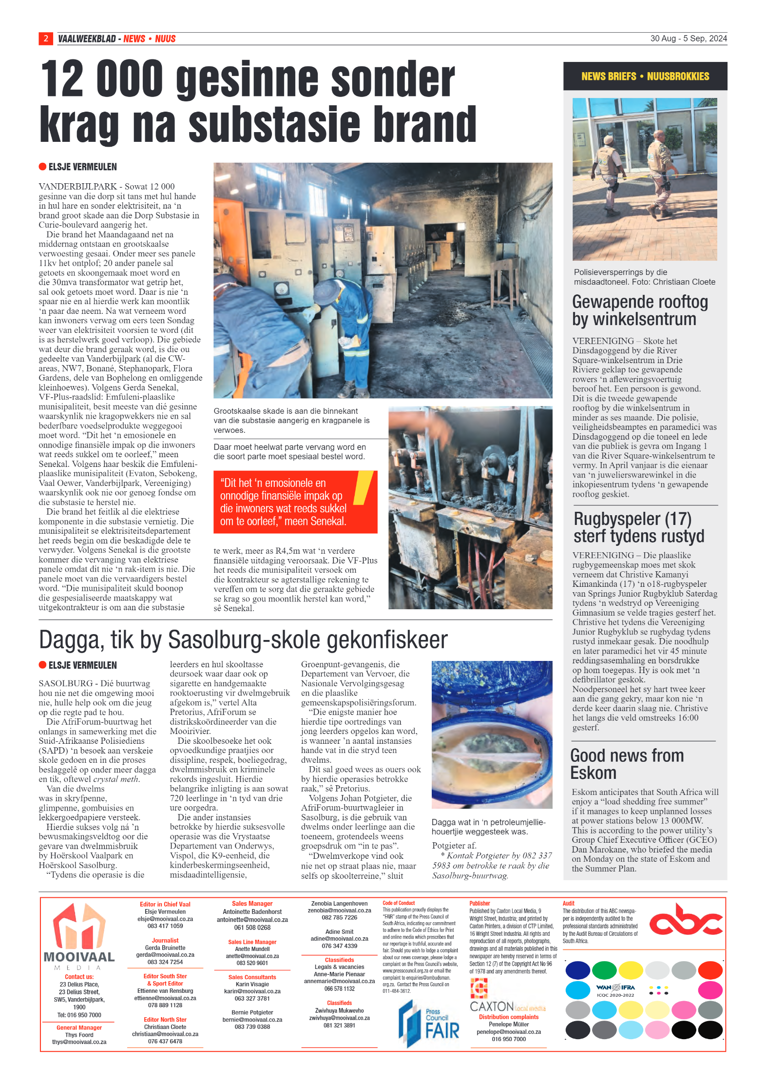 Vaalweekblad 30 Aug – 5 Sep, 2024 page 2