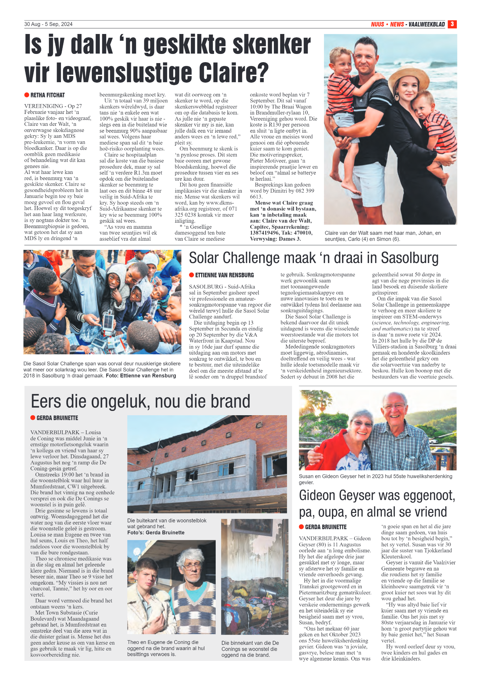 Vaalweekblad 30 Aug – 5 Sep, 2024 page 3