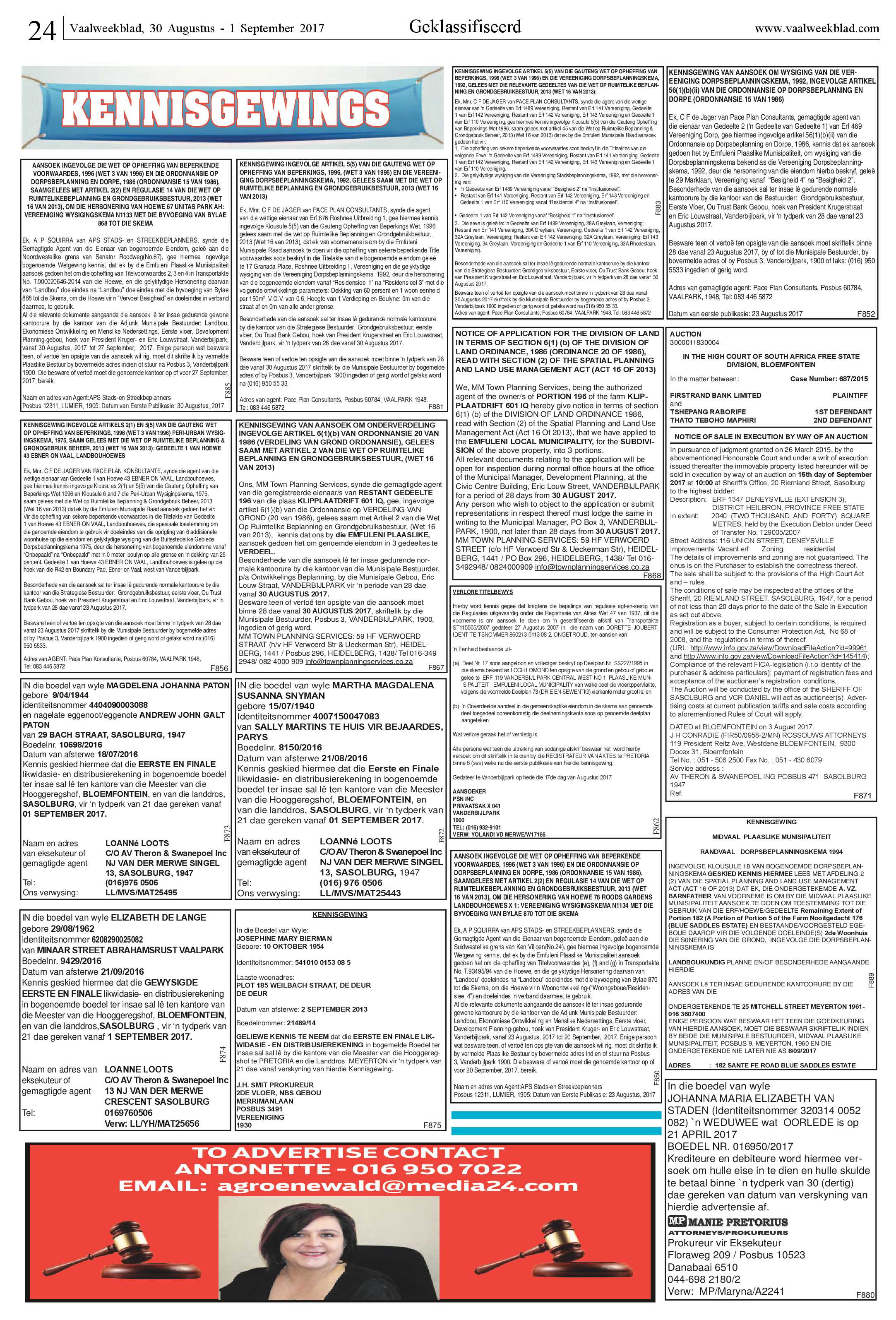 Vaalweekblad 30 Augustus – 1 September 2017 page 24