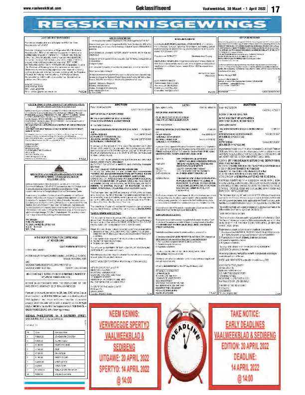 Vaalweekblad, 30 Maart – 1 April 2022 page 17