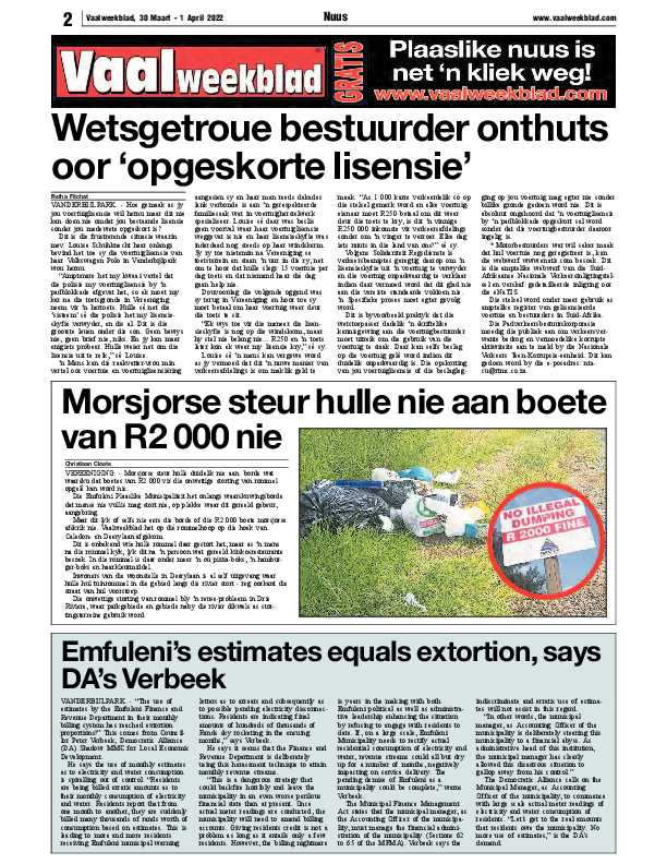 Vaalweekblad, 30 Maart – 1 April 2022 page 2