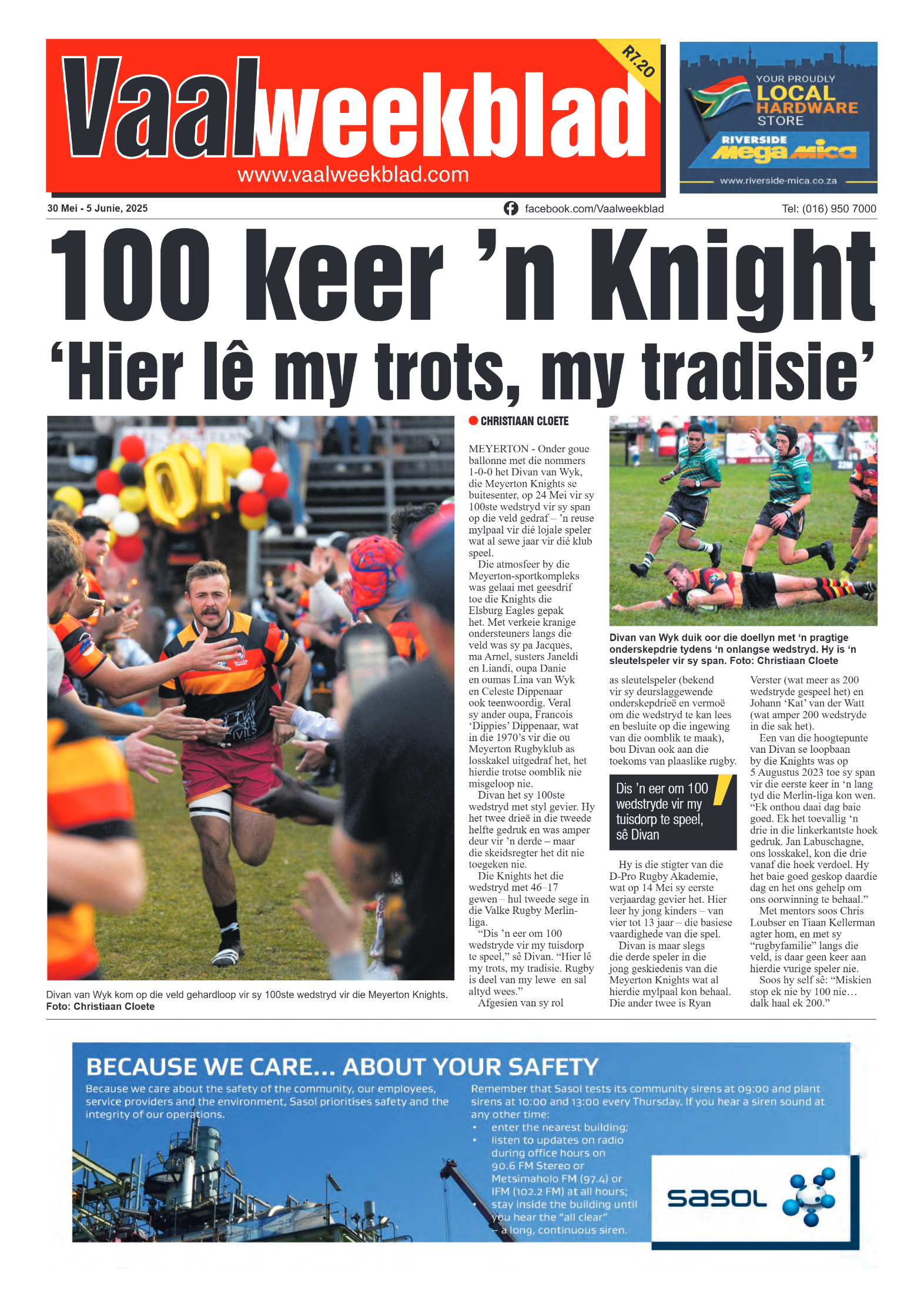 Vaalweekblad – 30 Mei – 5 Junie, 2025 page 1
