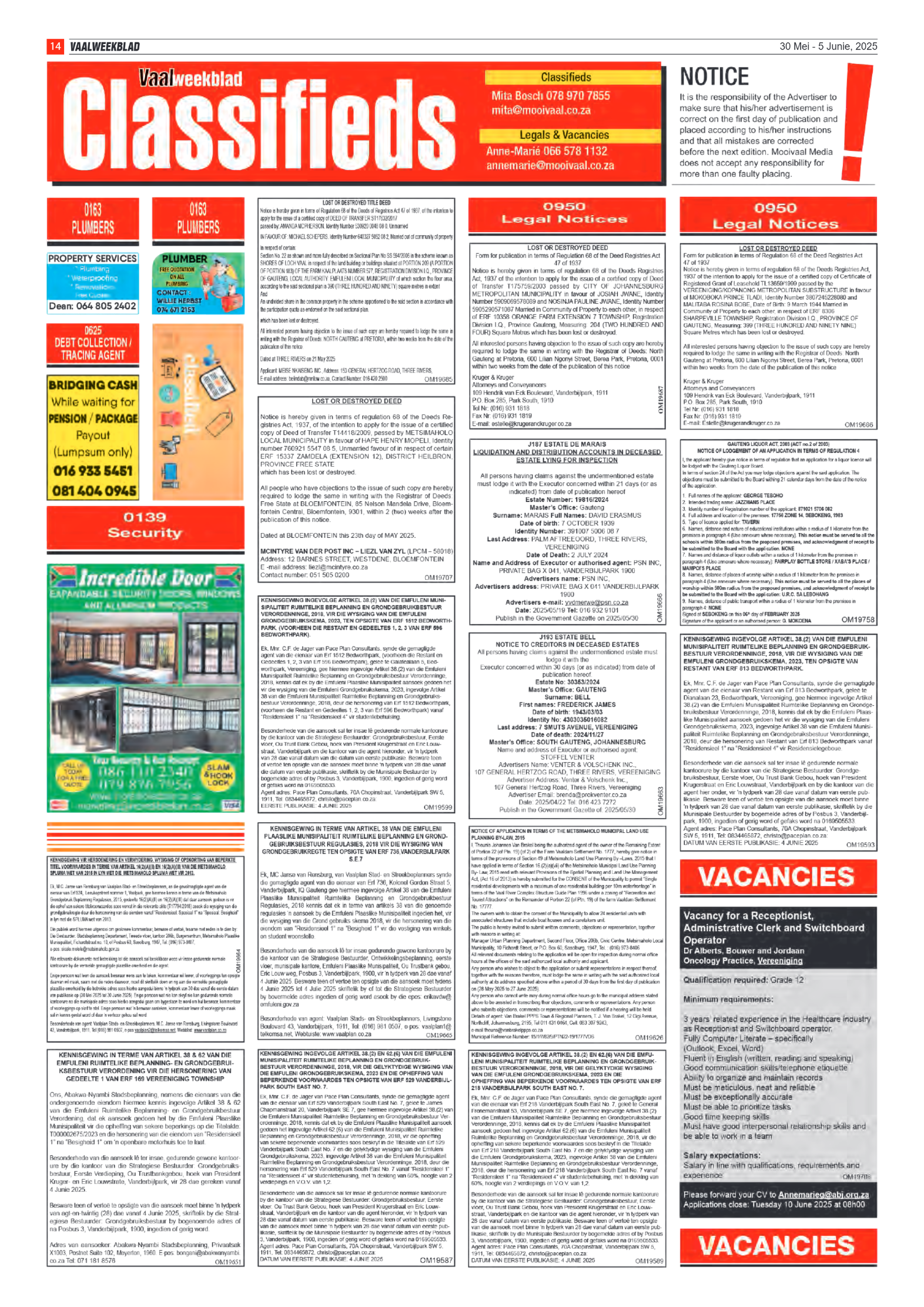 Vaalweekblad – 30 Mei – 5 Junie, 2025 page 14