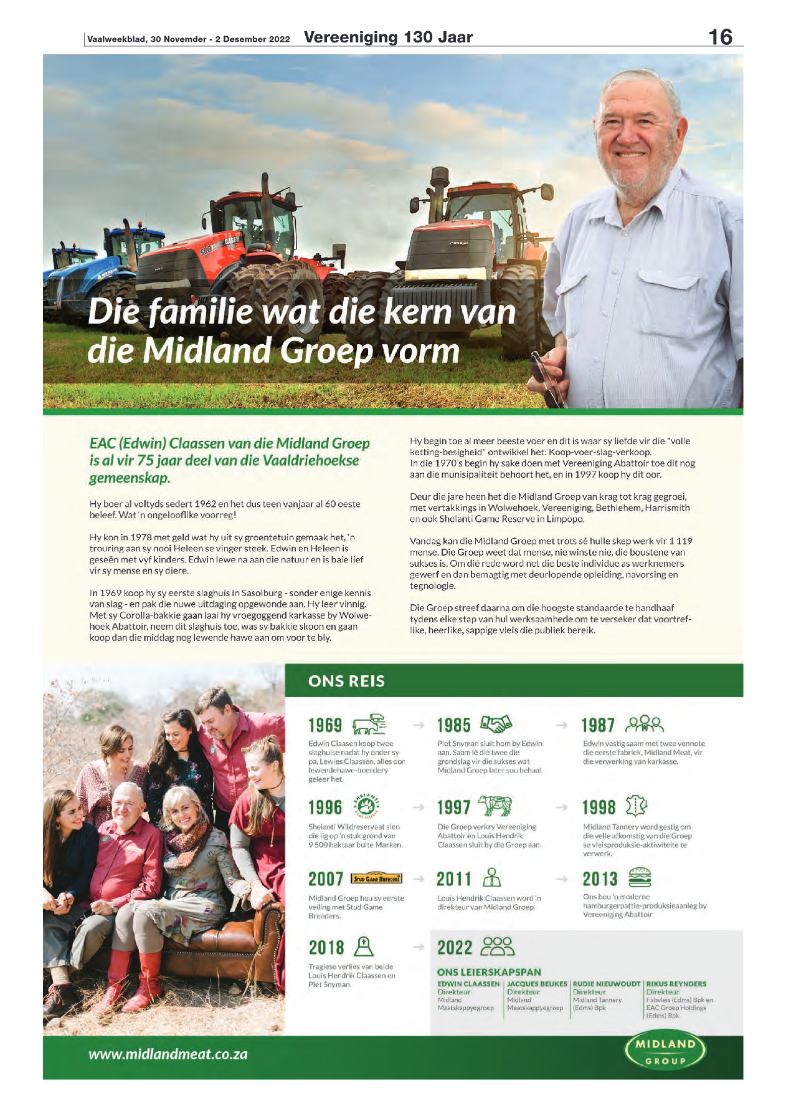 Vaalweekblad, 30 Novemder – 2 Desember 2022 page 16