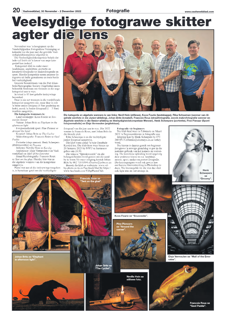 Vaalweekblad, 30 Novemder – 2 Desember 2022 page 20