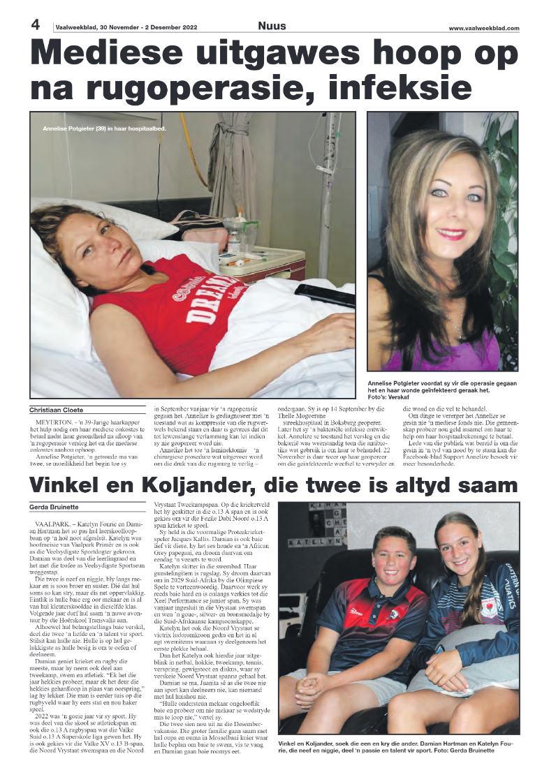Vaalweekblad, 30 Novemder – 2 Desember 2022 page 4