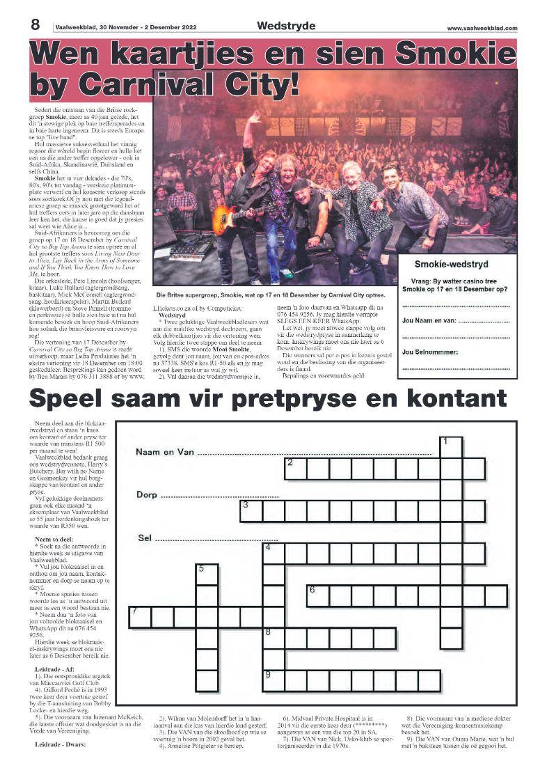 Vaalweekblad, 30 Novemder – 2 Desember 2022 page 8