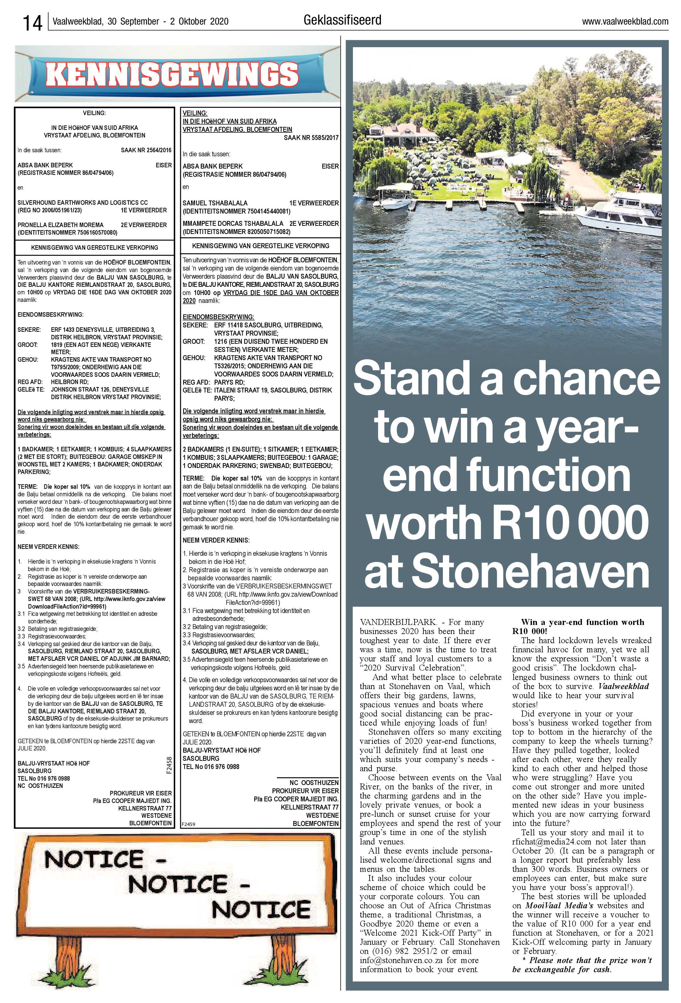 Vaalweekblad 30 September – 2 Oktober 2020 page 14