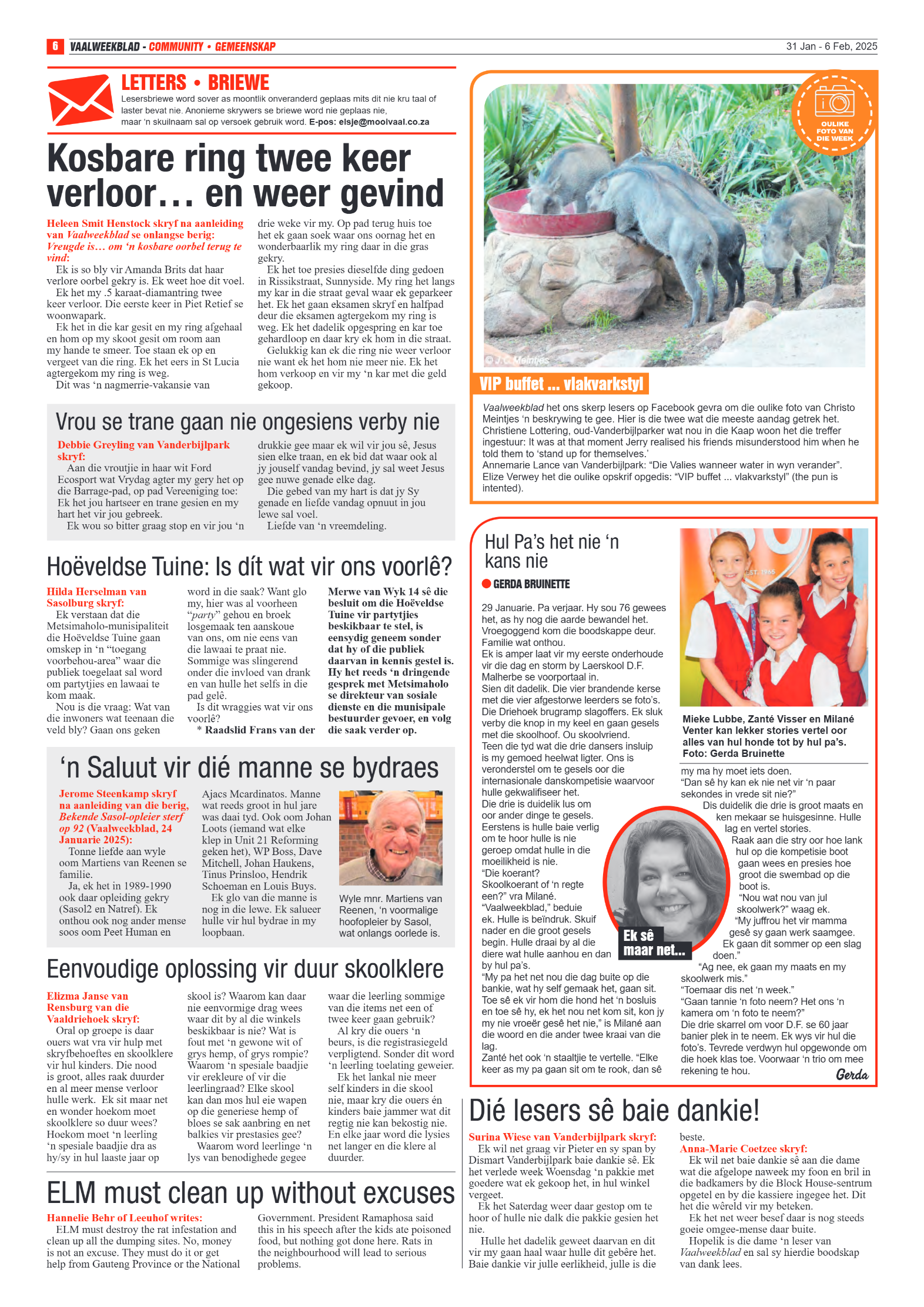 Vaalweekblad 31 Jan – 6 Feb, 2025 page 6