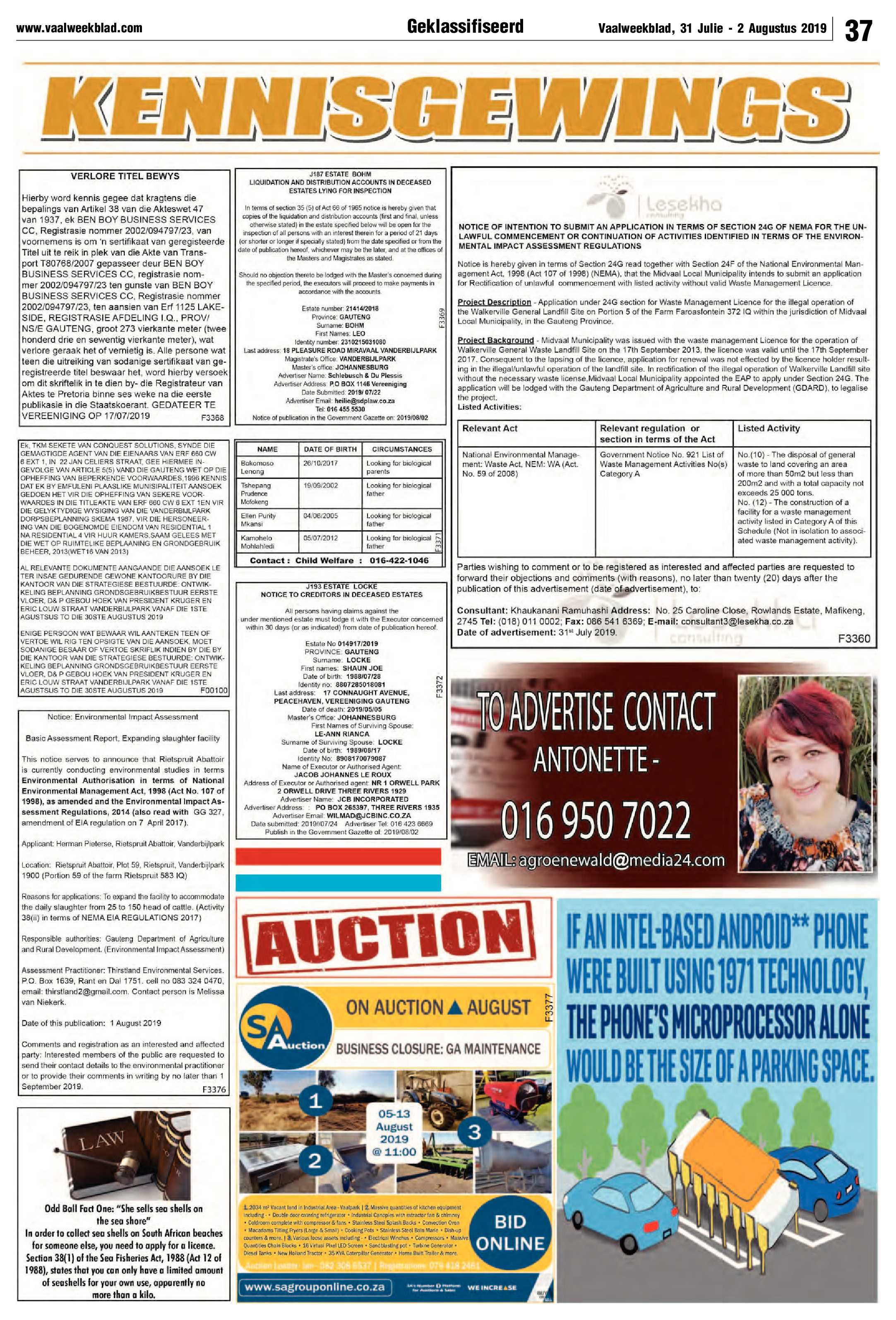 Vaalweekblad 31 Julie – 2 Augustus 2019 page 37