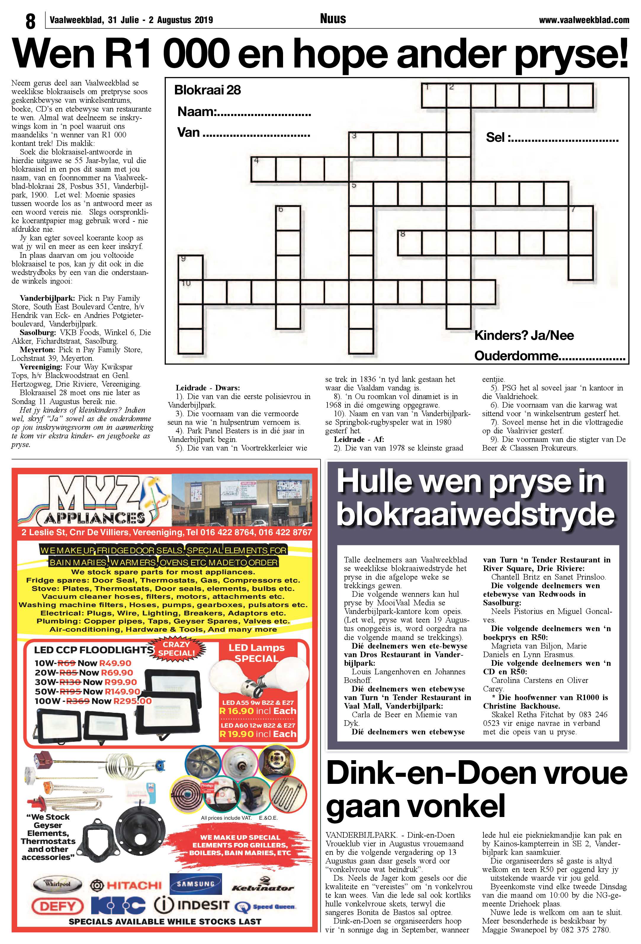 Vaalweekblad 31 Julie – 2 Augustus 2019 page 8