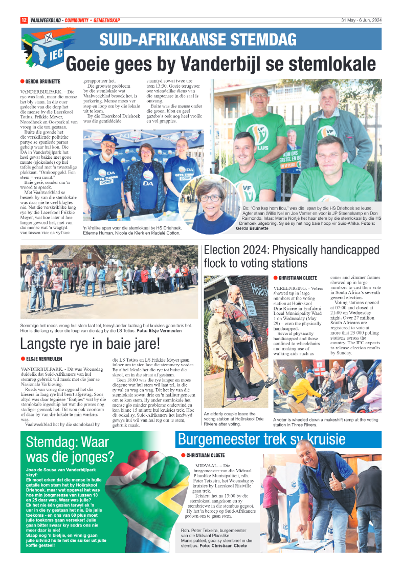 Vaalweekblad – 31 May – 6 Jun, 2024 page 12