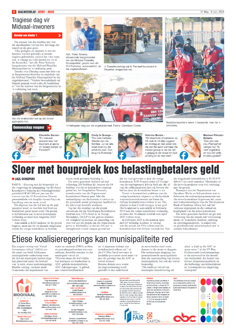 Vaalweekblad – 31 May – 6 Jun, 2024 page 2