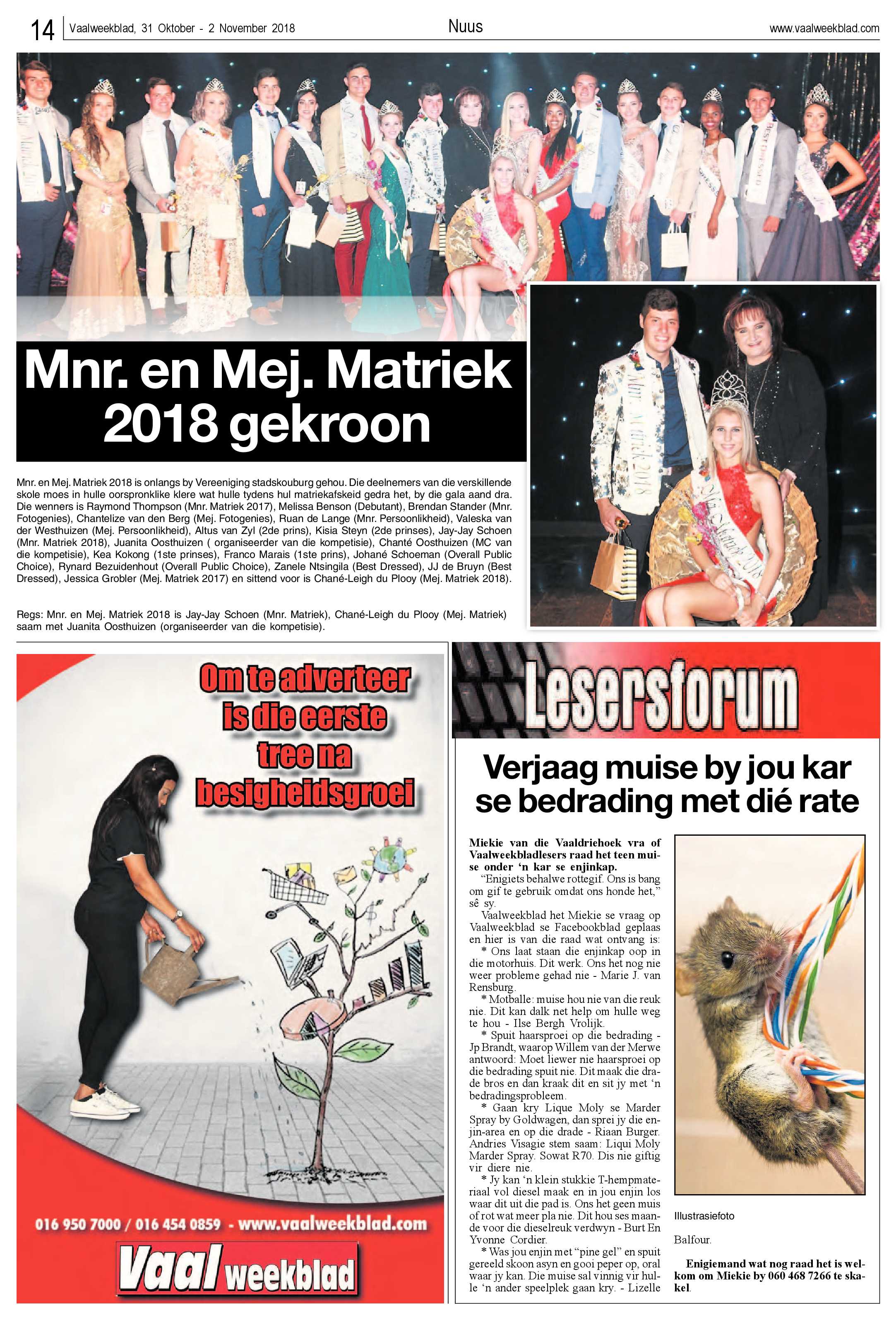 Vaalweekblad 31 Oktober – 2 November 2018 page 14