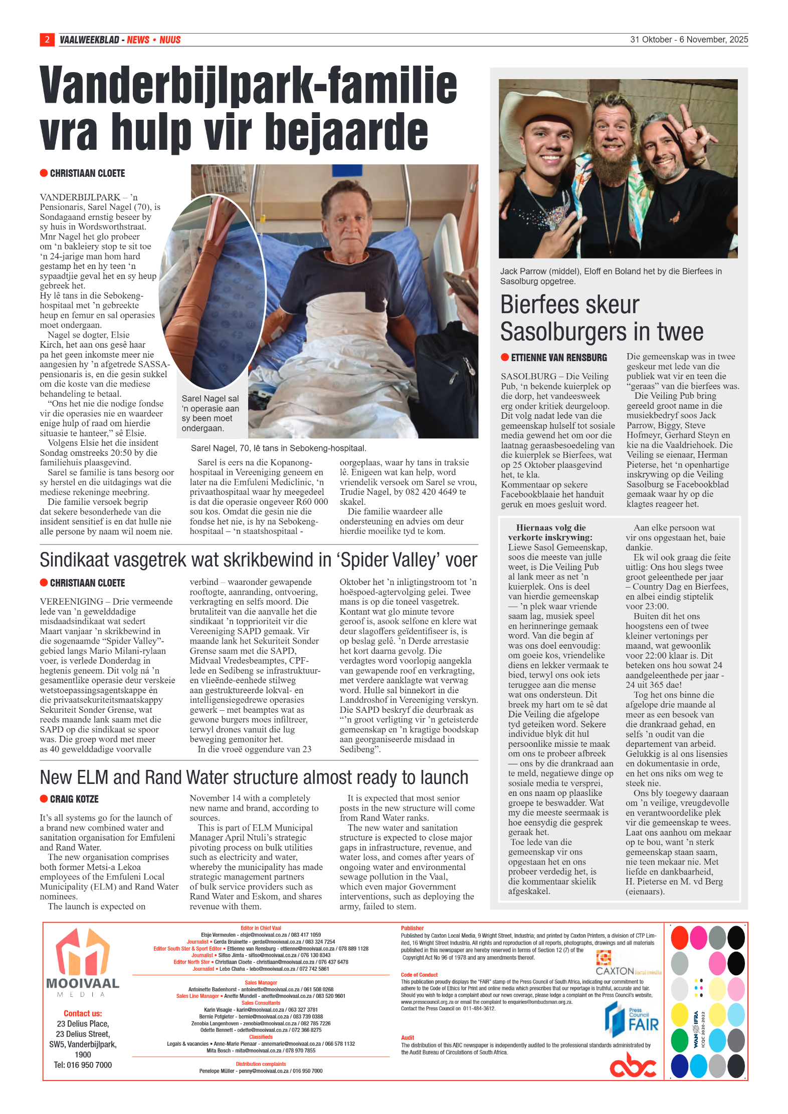 Vaalweekblad 31 Oktober – 6 November, 2025 page 2