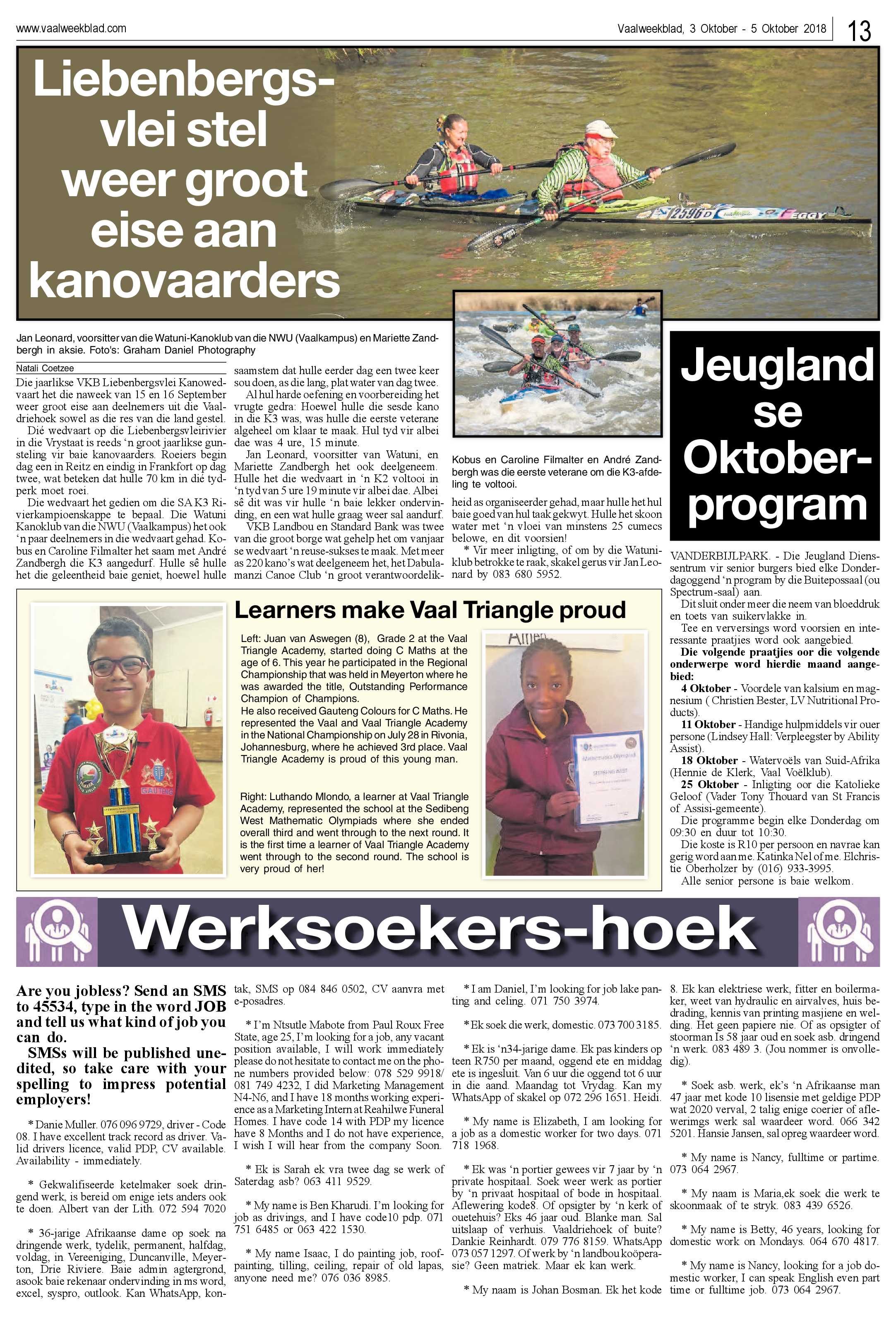 Vaalweekblad 3 – 5 Oktober 2018 page 13