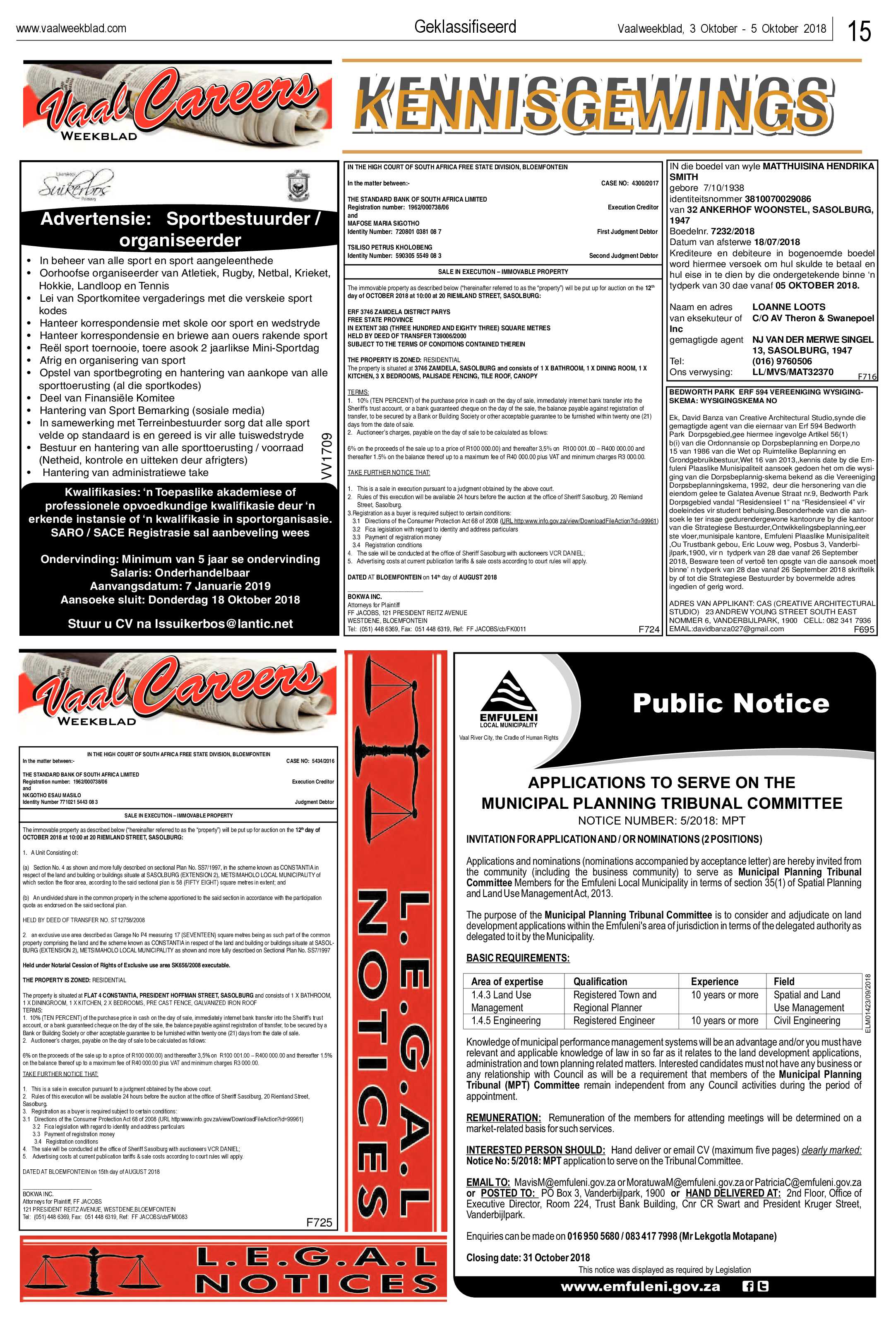 Vaalweekblad 3 – 5 Oktober 2018 page 15