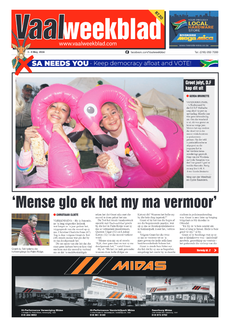 Vaalweekblad 3 – 9 May, 2024 page 1