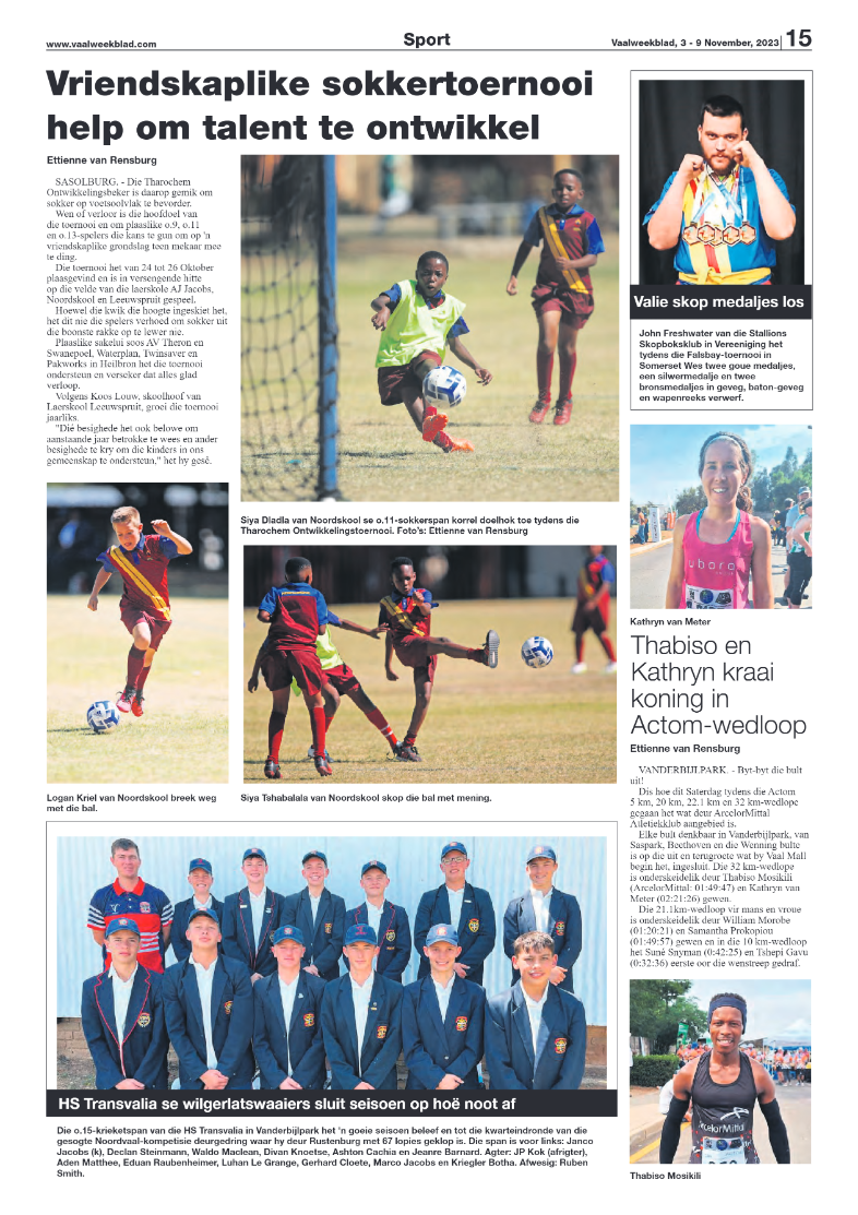 Vaalweekblad, 3 – 9 November, 2023 page 15