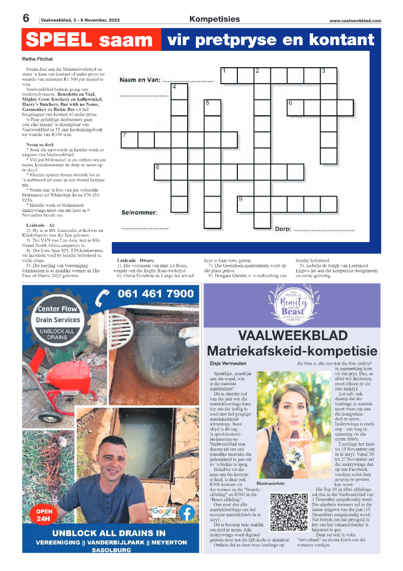 Vaalweekblad, 3 – 9 November, 2023 page 6