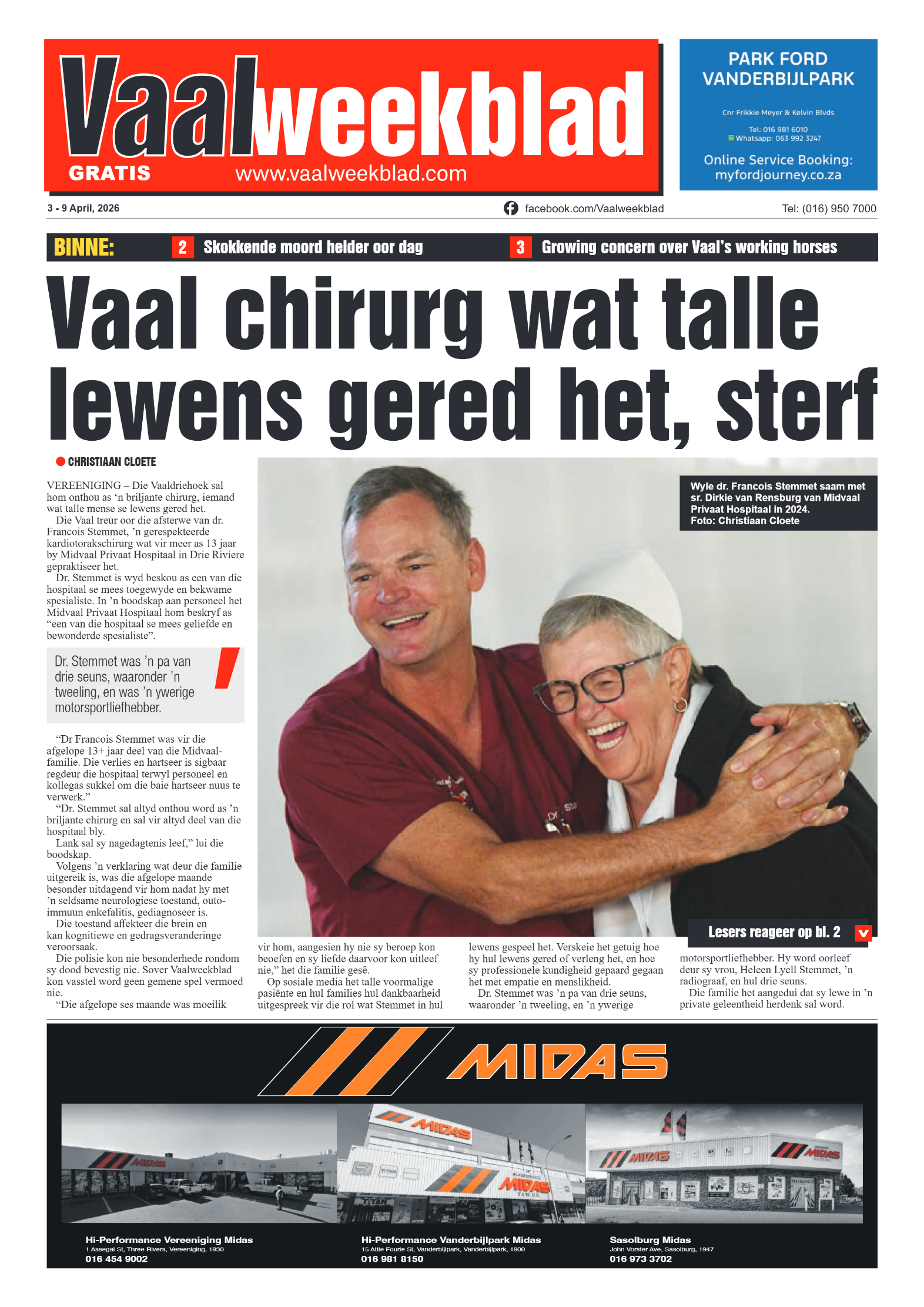 Vaalweekblad – 3 April 2026 page 1