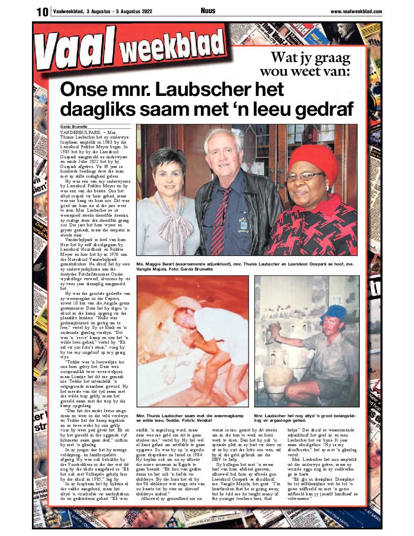 Vaalweekblad, 3 Augustus – 5 Augustus 2022 page 11