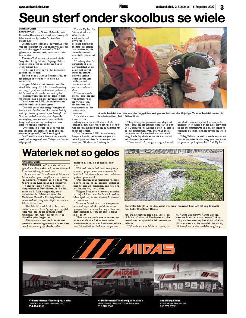 Vaalweekblad, 3 Augustus – 5 Augustus 2022 page 3
