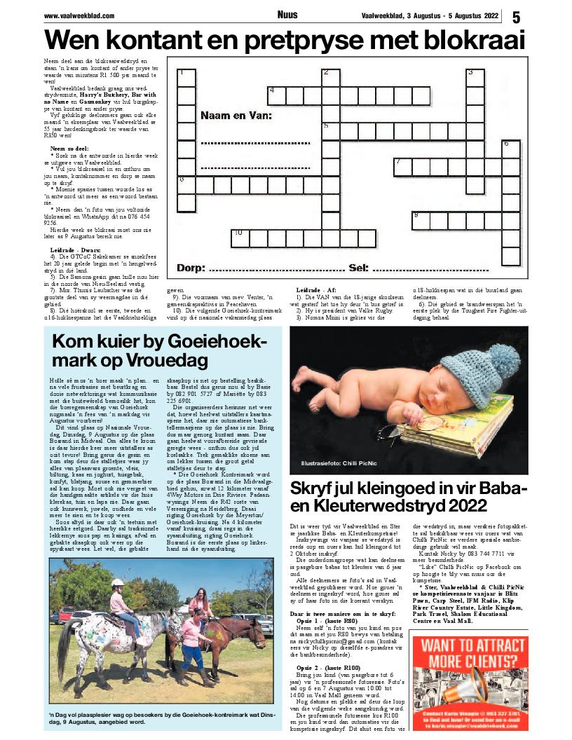Vaalweekblad, 3 Augustus – 5 Augustus 2022 page 5