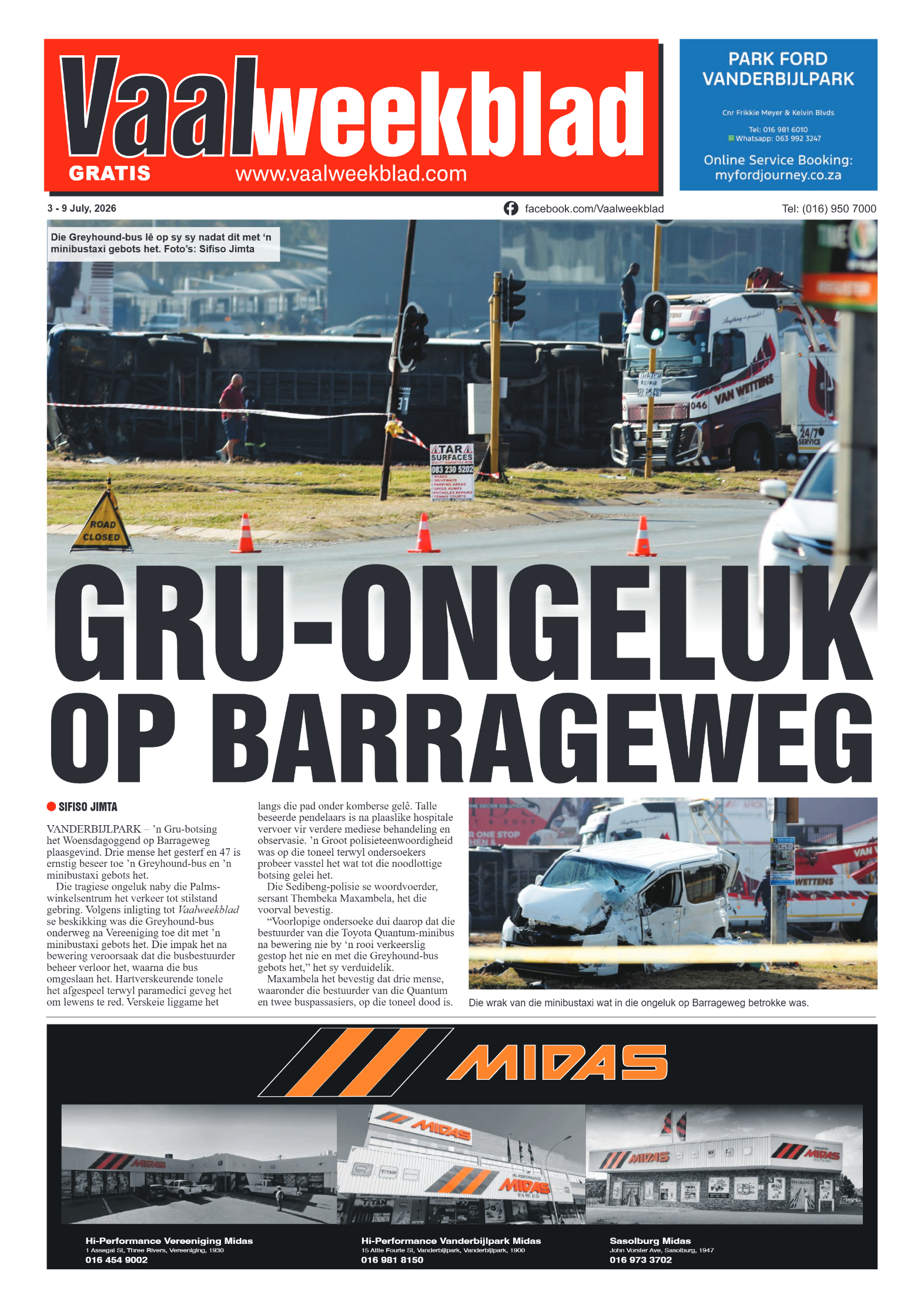 Vaalweekblad – 3 Julie 2026 page 1