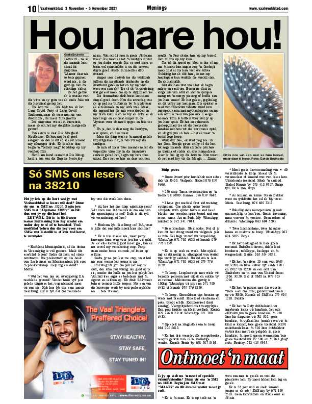 Vaalweekblad 3 November – 5 November 2021 page 11