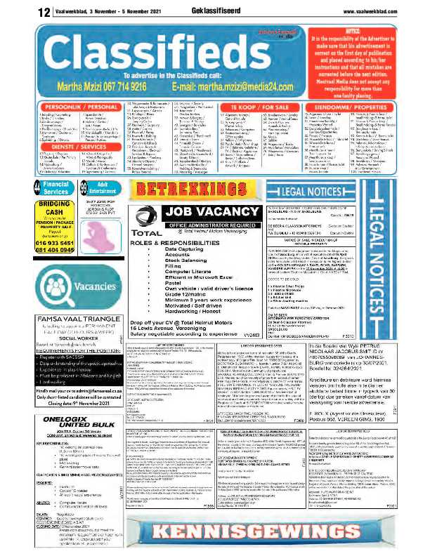 Vaalweekblad 3 November – 5 November 2021 page 12