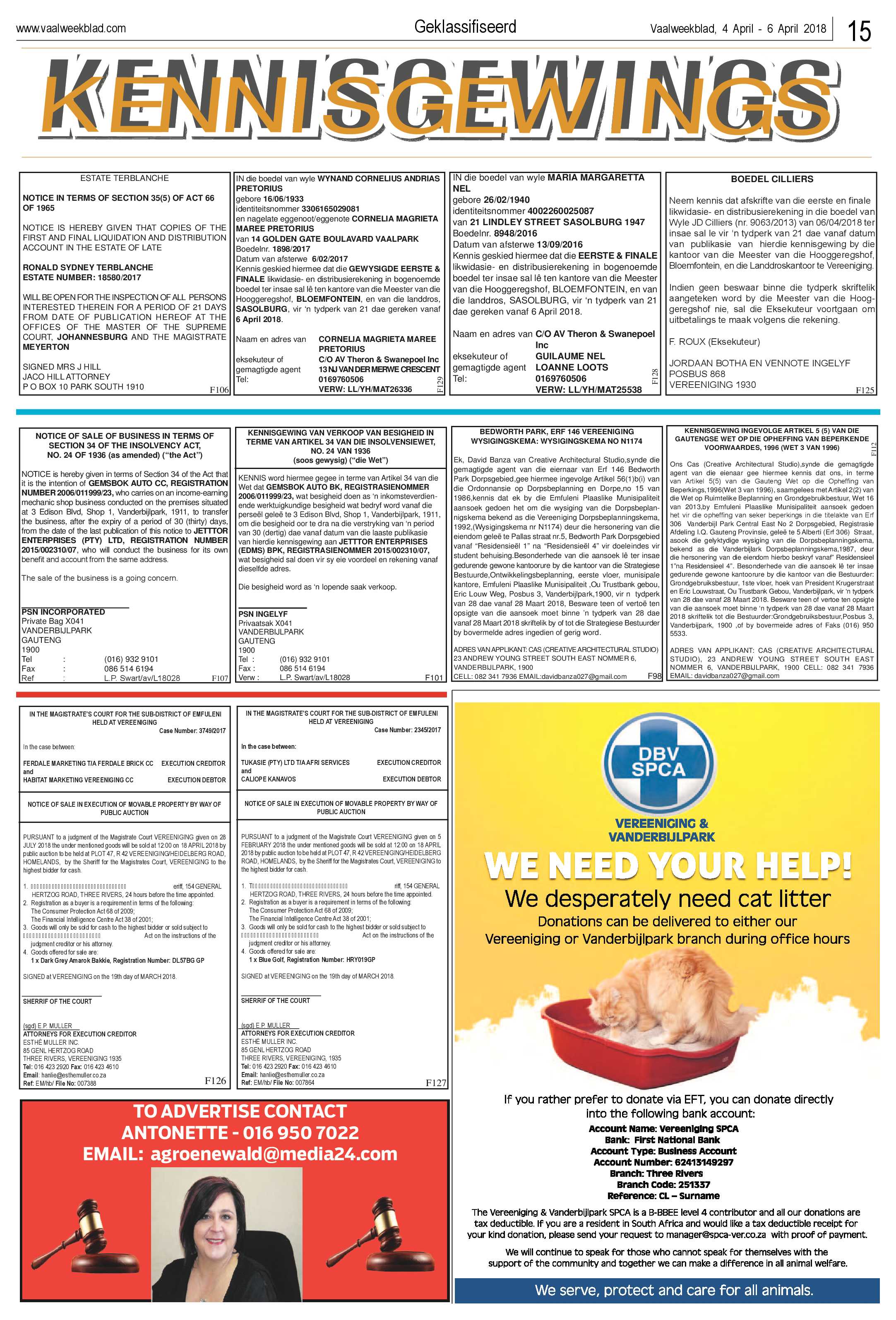 Vaalweekblad 4 – 6 April 2018 page 15
