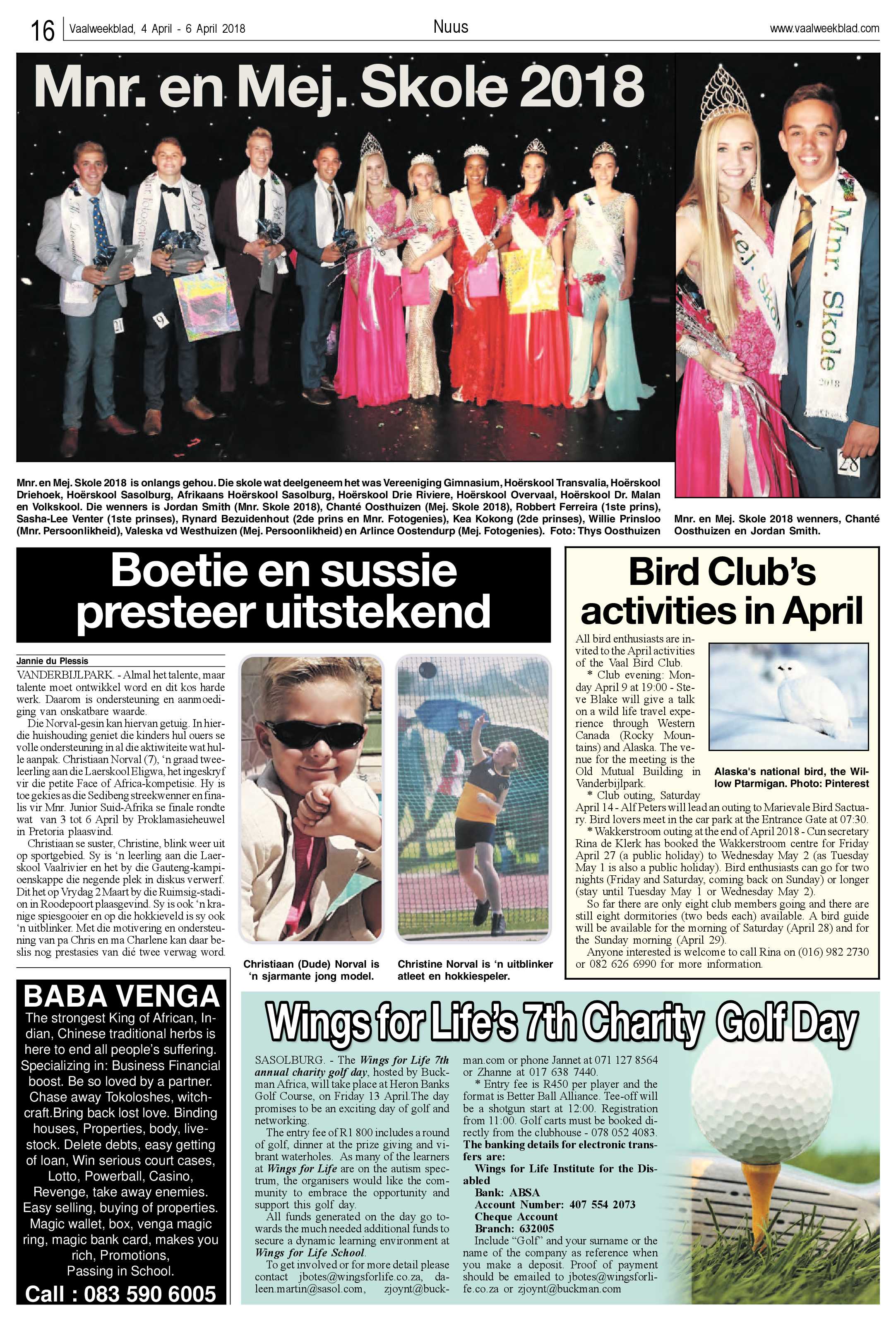 Vaalweekblad 4 – 6 April 2018 page 16