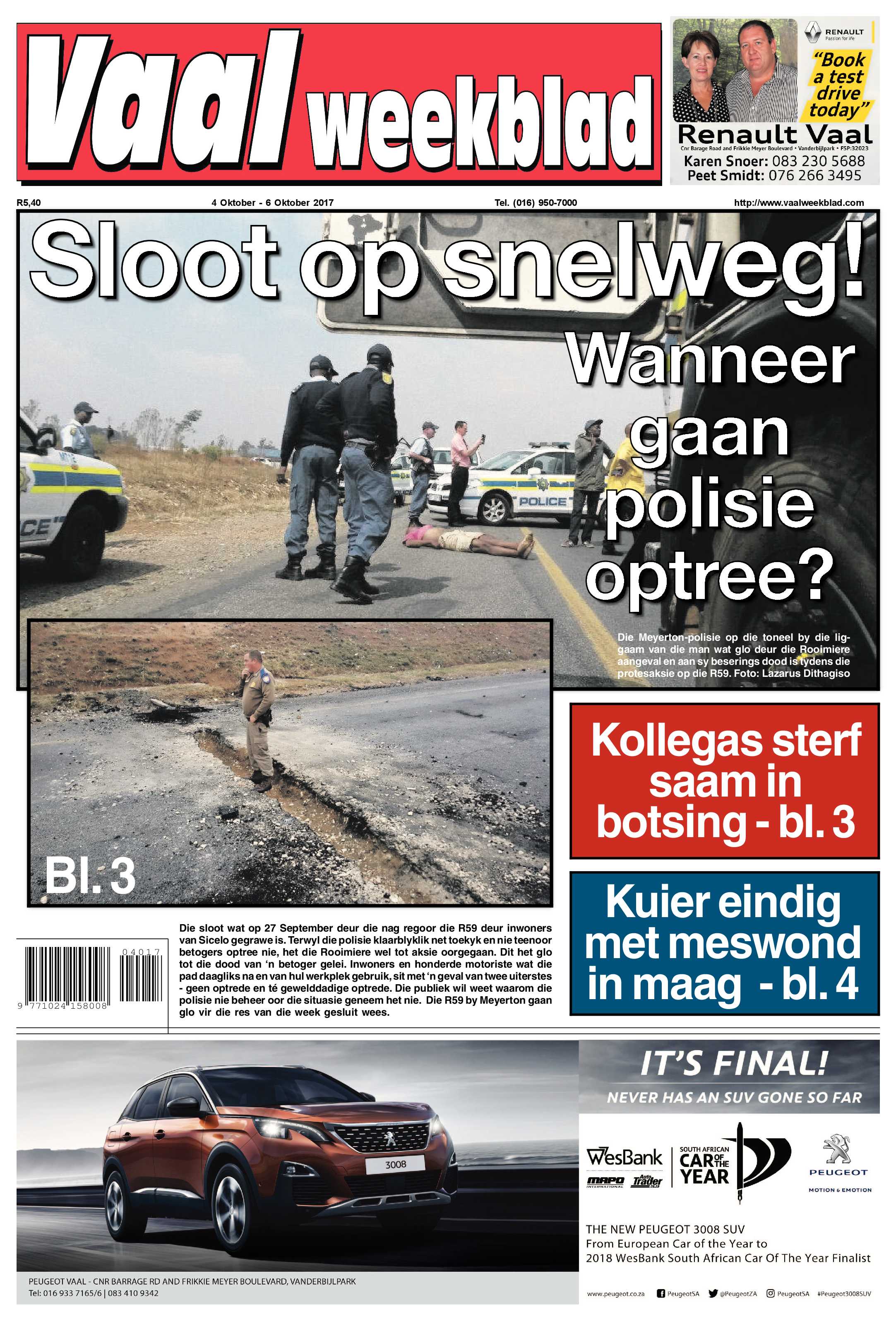 Vaalweekblad 4 – 6 Oktober 2017 page 1