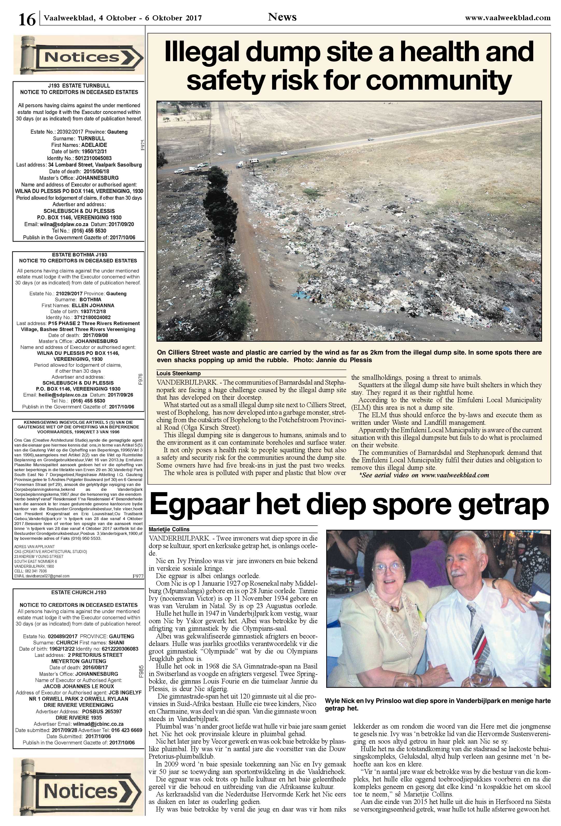 Vaalweekblad 4 – 6 Oktober 2017 page 16