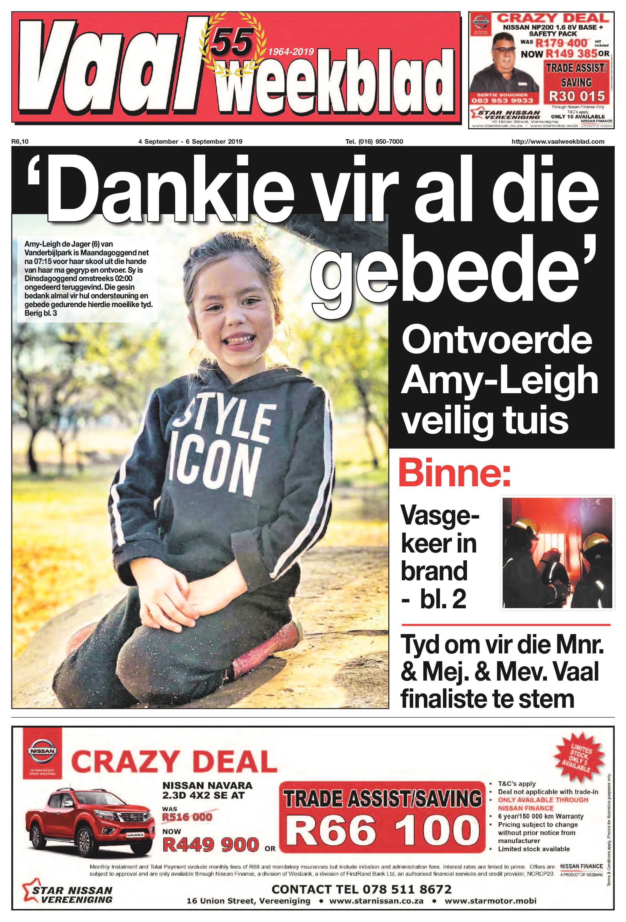 Vaalweekblad 4 – 6 September 2019 page 1