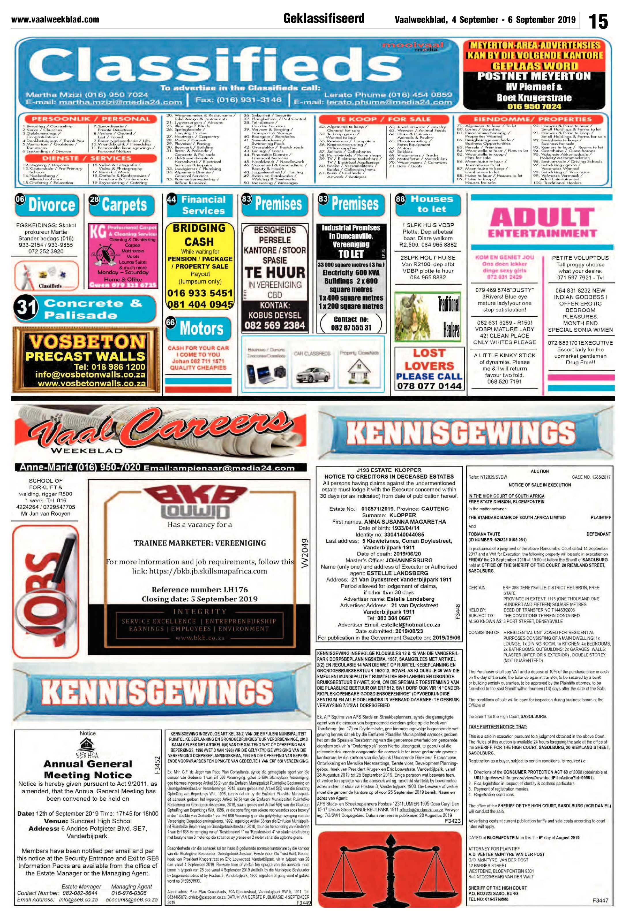 Vaalweekblad 4 – 6 September 2019 page 15
