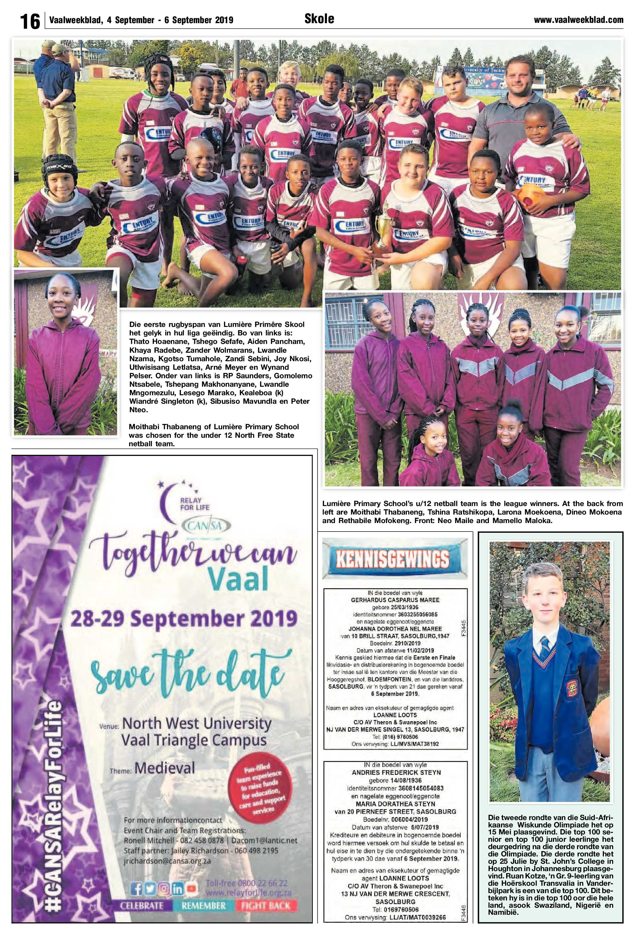Vaalweekblad 4 – 6 September 2019 page 16
