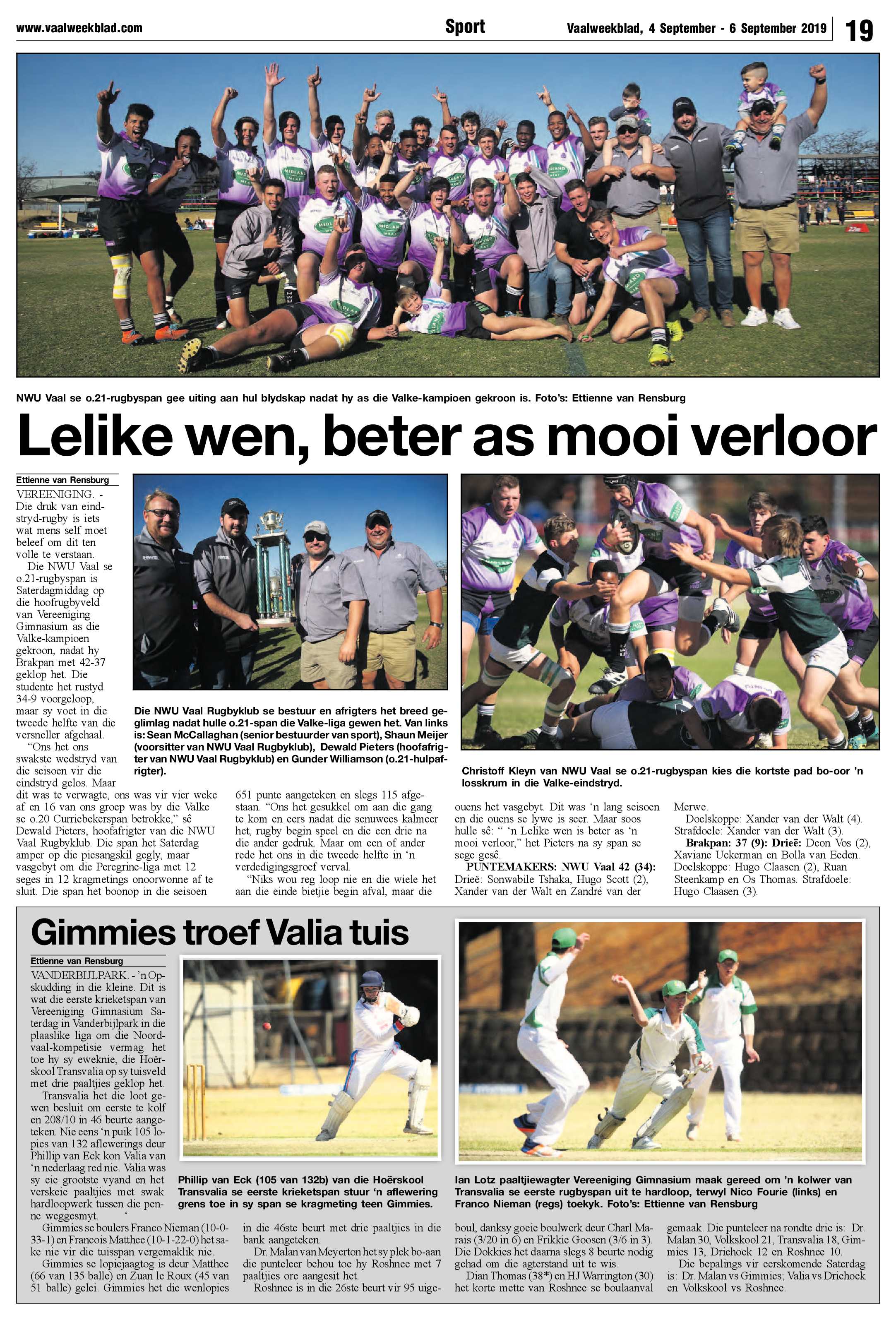 Vaalweekblad 4 – 6 September 2019 page 19