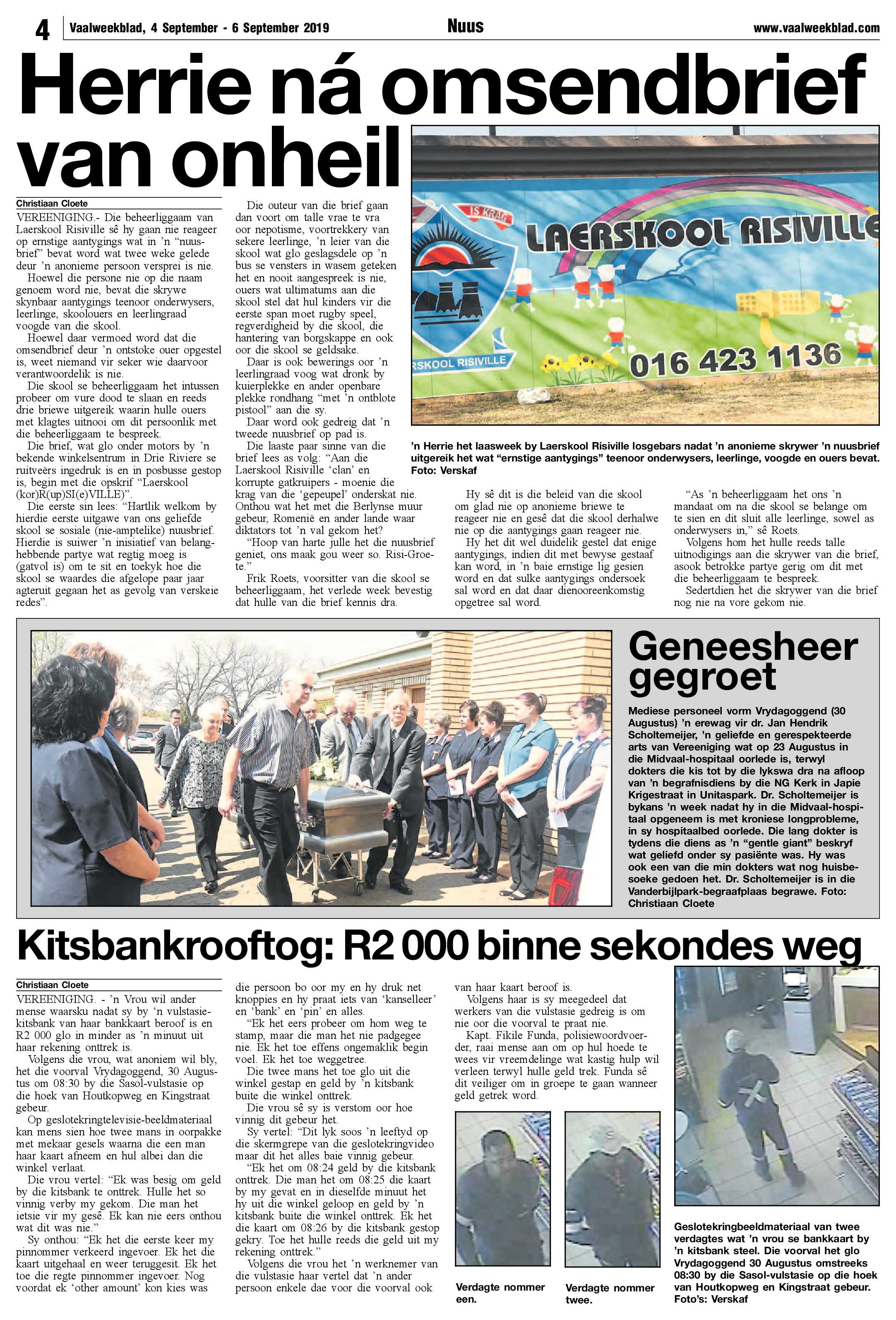 Vaalweekblad 4 – 6 September 2019 page 4