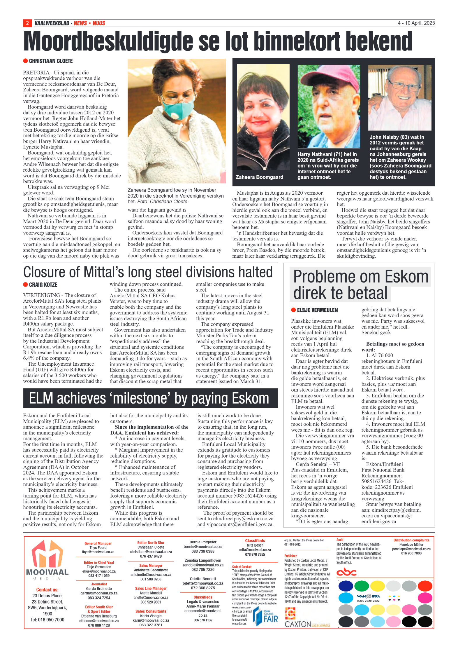 Vaalweekblad 4 – 10 April, 2025 page 2
