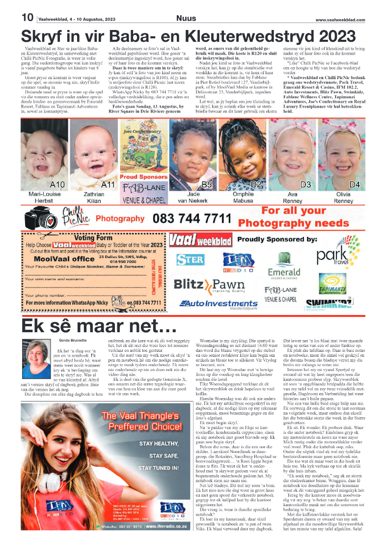 Vaalweekblad, 4 – 10 Augustus, 2023 page 10