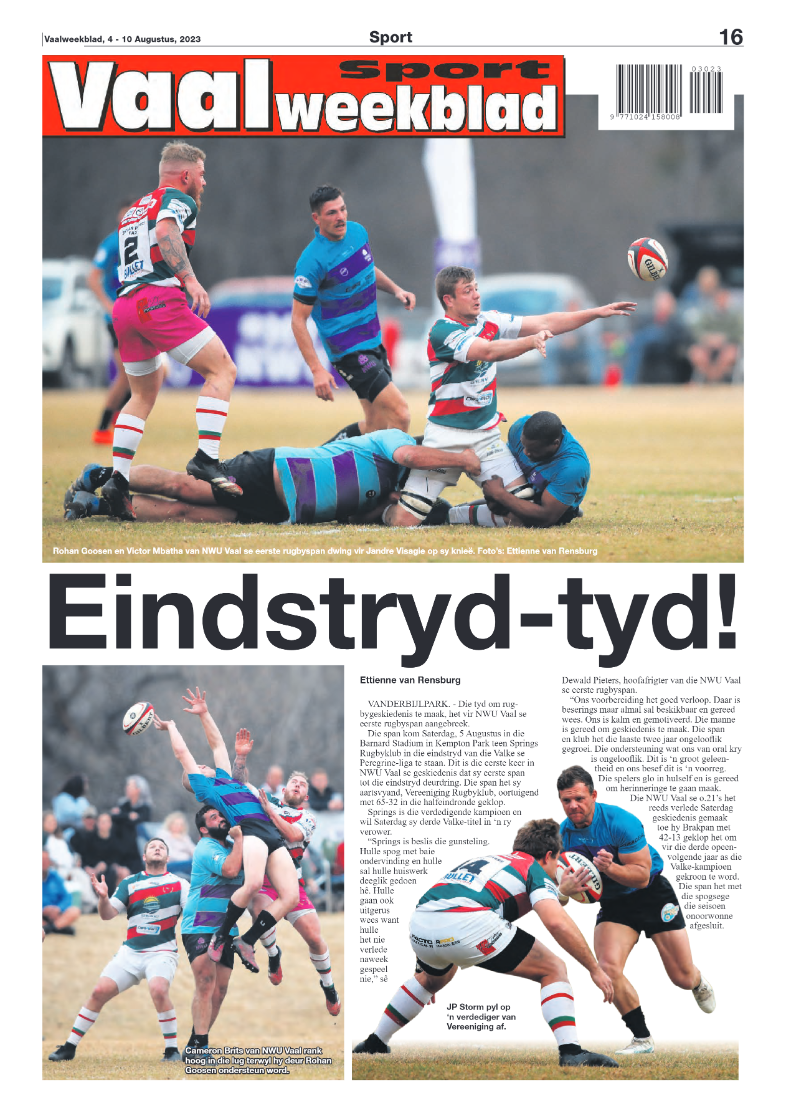 Vaalweekblad, 4 – 10 Augustus, 2023 page 16