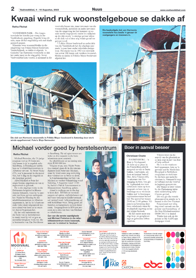 Vaalweekblad, 4 – 10 Augustus, 2023 page 2