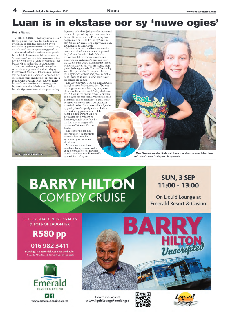 Vaalweekblad, 4 – 10 Augustus, 2023 page 4