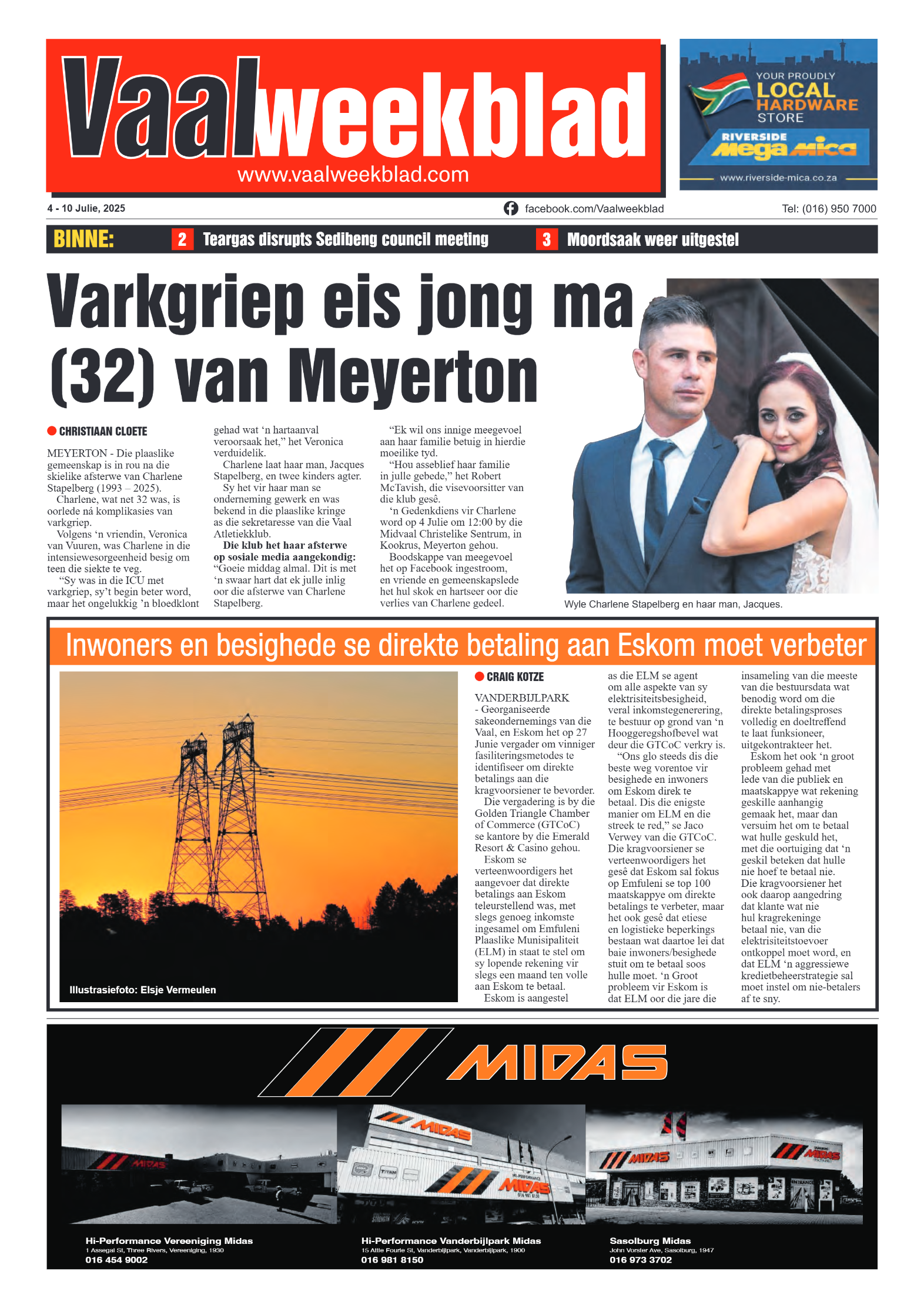 Vaalweekblad 4 – 10 Julie, 2025 page 1